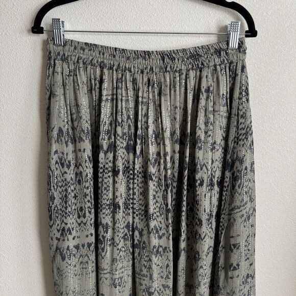 Zara Skirt Womens Medium Green Geometric Rhinestone Boho Hippie Festival Coastal - Picture 9 of 16